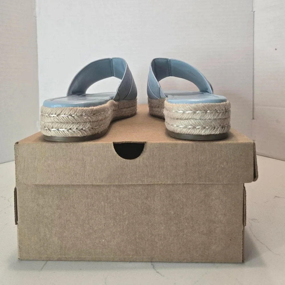 Tommy Hilfiger espadrille slide sandals in Light Blue- 11